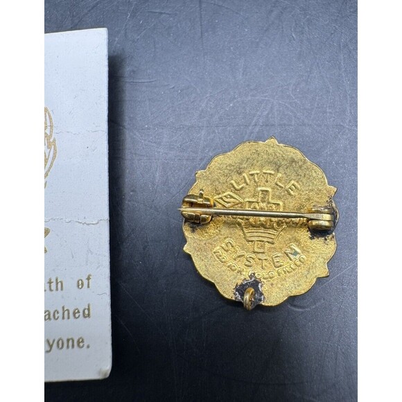 Community Enamel Lapel Pin Little's System Sunday School Lot of 2 White Gold - Picture 3 of 3